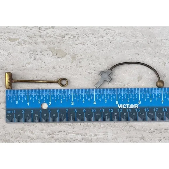 Brass Japanese Inspired Temple Bell Hammer & Gong Ornate Vintage Cross Striker - Picture 9 of 11